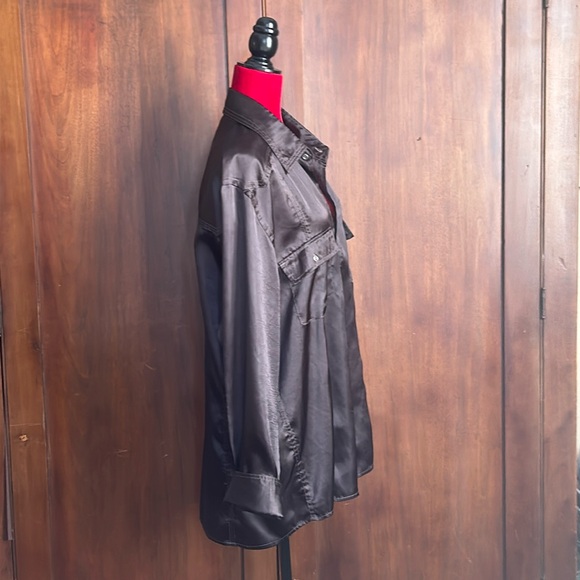 Kenneth Cole Black Satin Shirt XXL - Picture 2 of 13